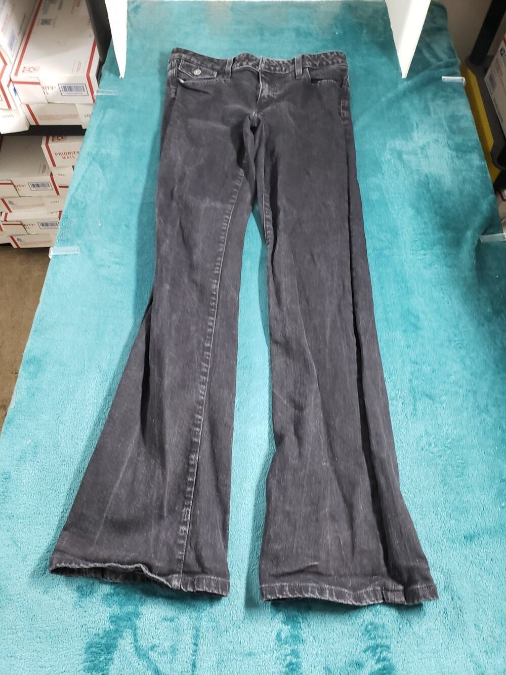 Banana Republic Jeans Size 29 Women Black Pants Stretch Mid Rise Bootcut Flared